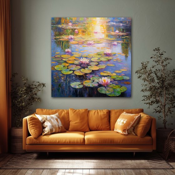 Water Lily Pond in Bloom