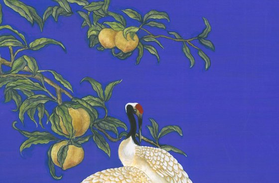 Cranes Under A Peach Tree