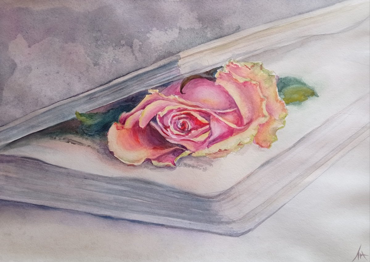 Graphic Watercolour , Book Unread By Liubov Ponomarova, 16 X 12, Artwork For Sale On Artfinder