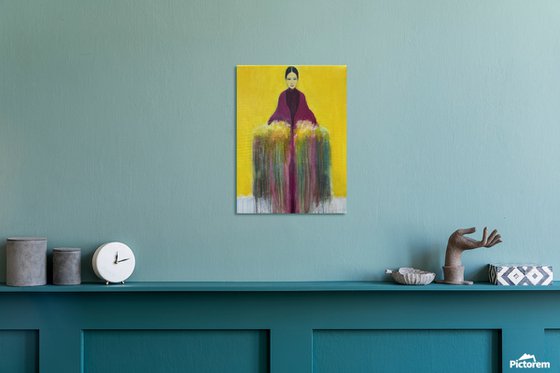 Girl with Yellow Flowerscape