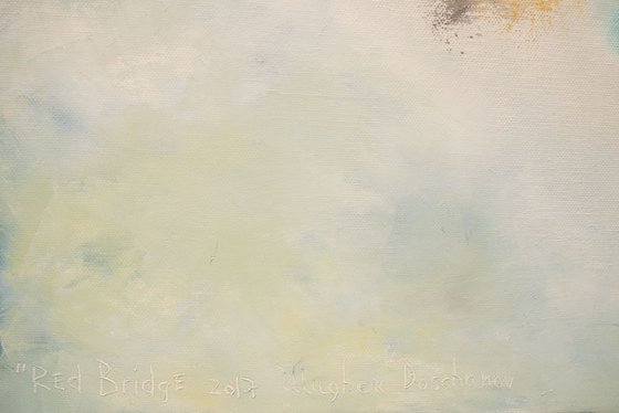 Red Bridge -Large Abstract Painting