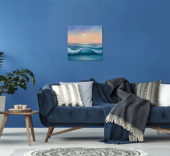 Three Waves. Seascape