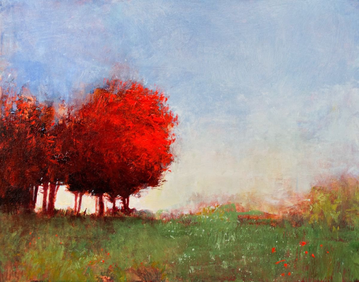 Autumn Reds (2015) Oil painting by Don Artfinder