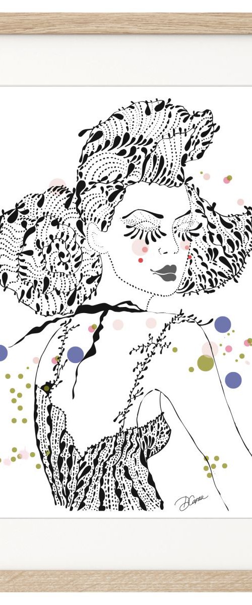 Beatrice - Fashion Drawings - beauty - fashion by Artemisia