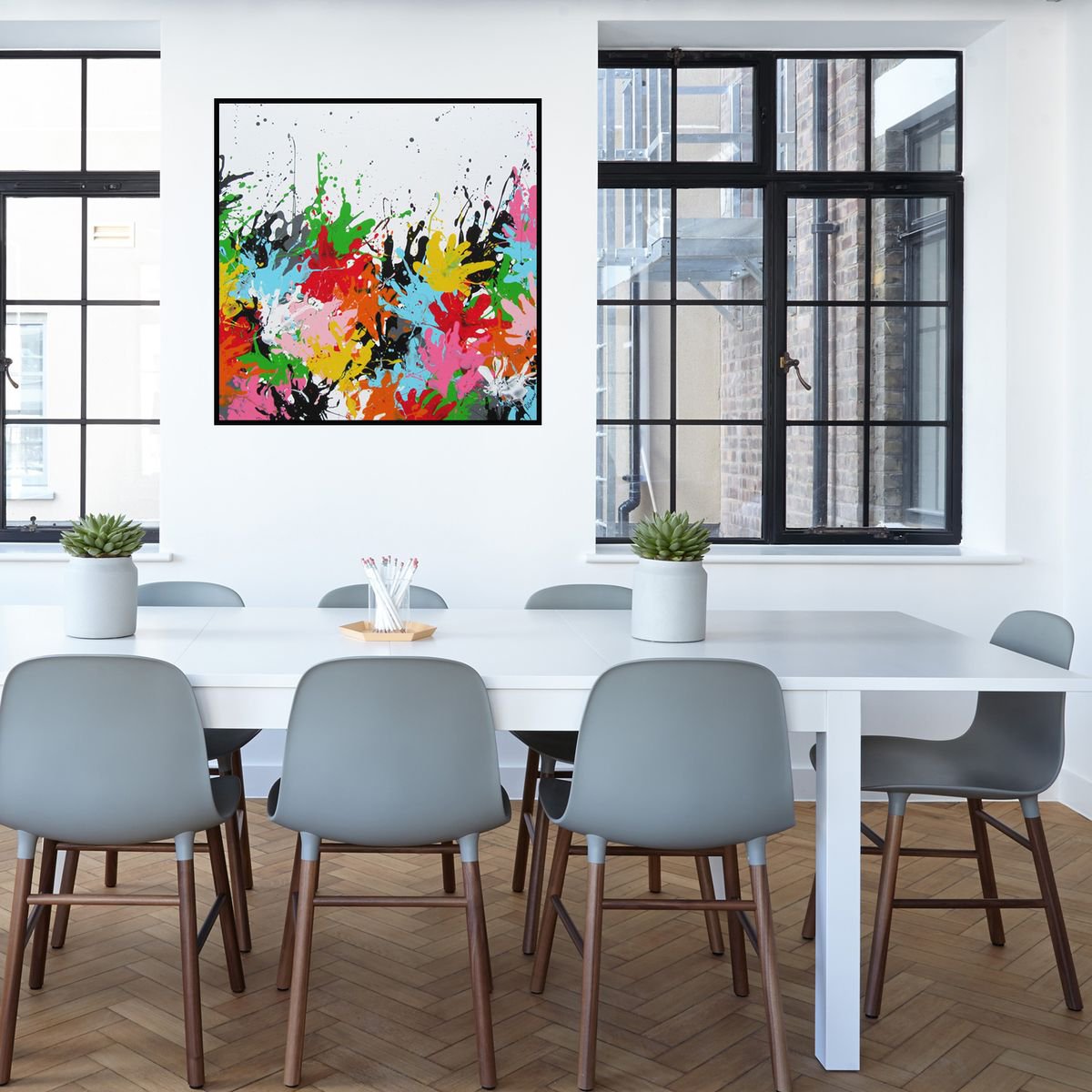 Urban And Pop Acrylic Painting , Enjoy By Isabelle Pelletane, 24 X 24, Artwork For Sale On Artfinder