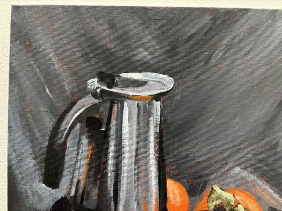 Persimmon and Vintage Coffee Pot