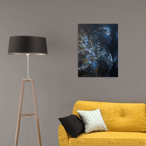 DARK BLUE INCANDESCENT ENERGY ANGEL SPIRITUAL BIZZARE ART BY MASTER O KLOSKA