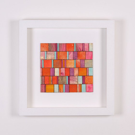 Orange, Pink & Gold Grid Miniature