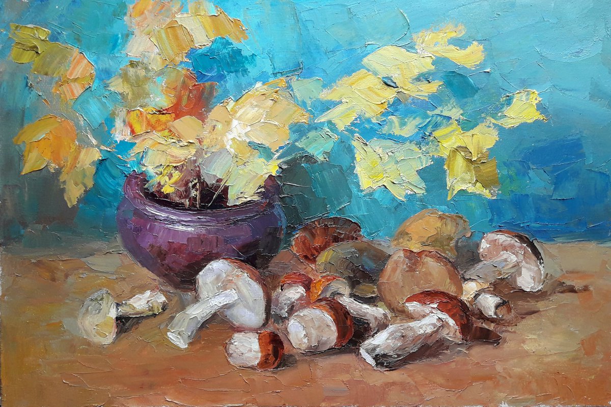Oil painting Mushroom time nSerb329 by Boris Serdyuk