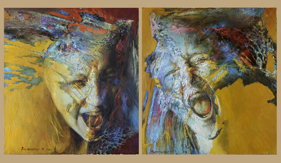 Scream(diptich)110x60