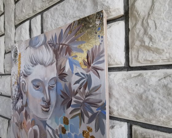 Buddha Abstract on wood