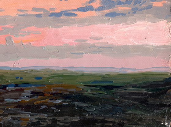 Sunset. Russian field