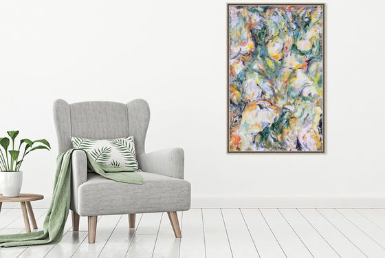 BREATH OF SPRING - nude abstract original painting, erotic, interior art