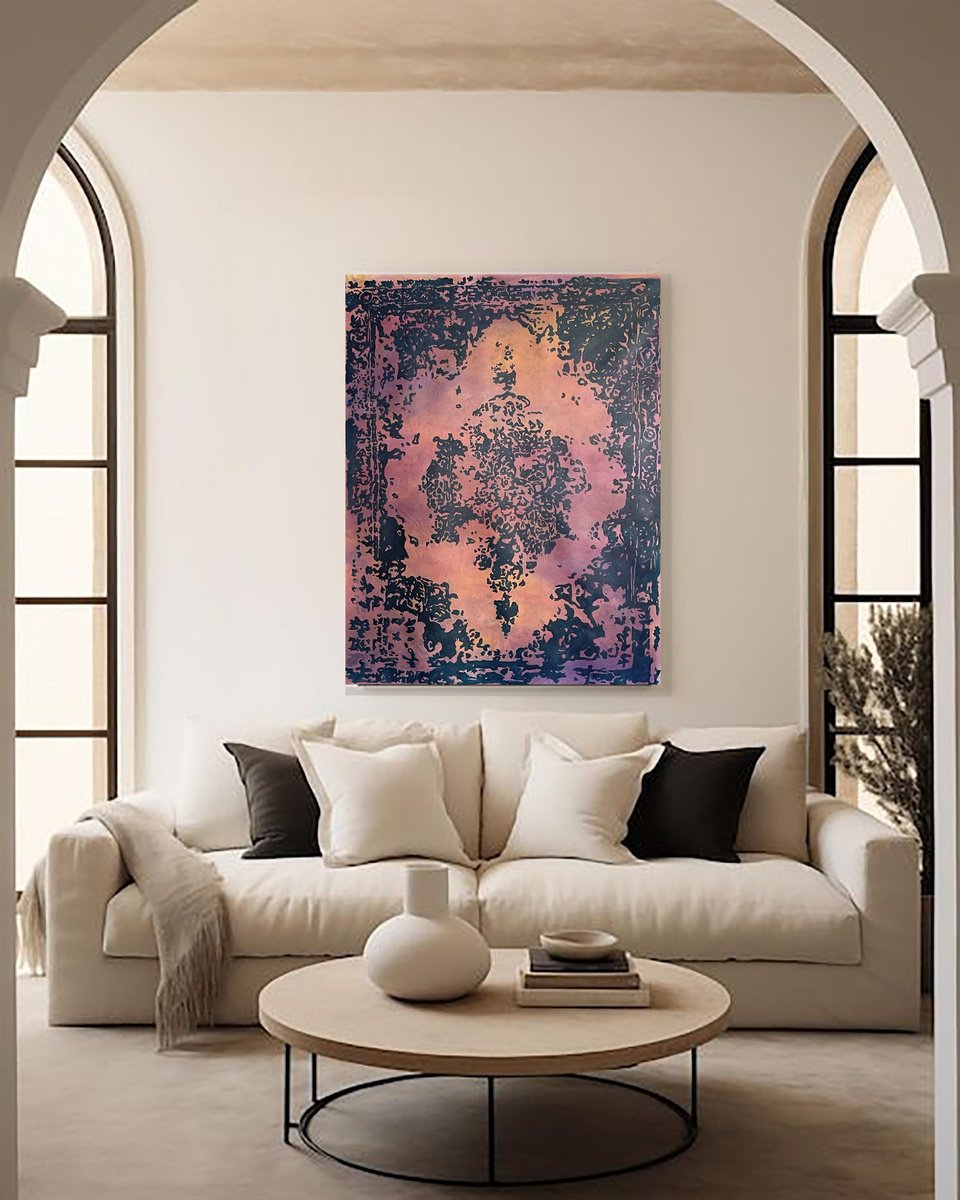 Geometric Abstract Acrylic Painting By Anahita Ghazanfari, 31 X 43, What I Remember 15, Original Artwork