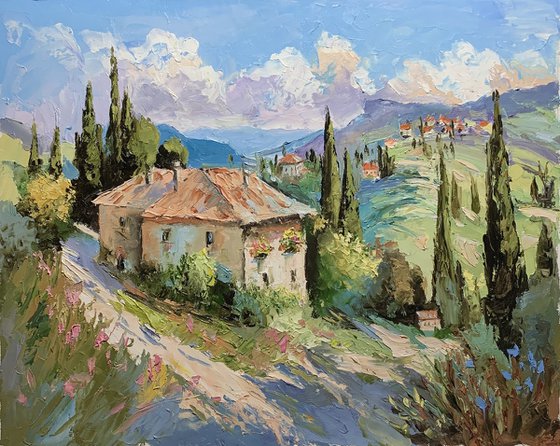 Tuscany. Cypress Pathway