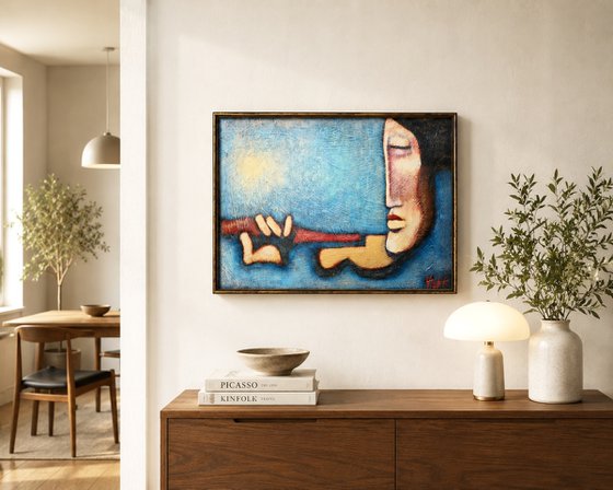 Vuur Viol (42cm x 30cm x1.6cm)