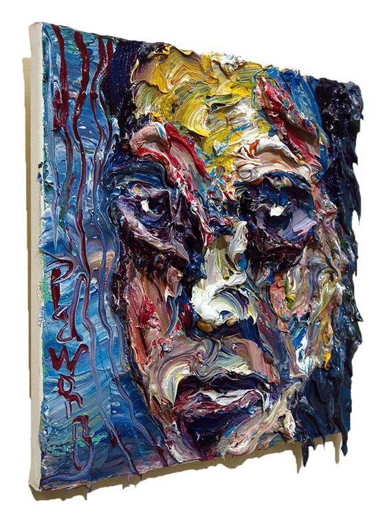 Original oil painting face thick