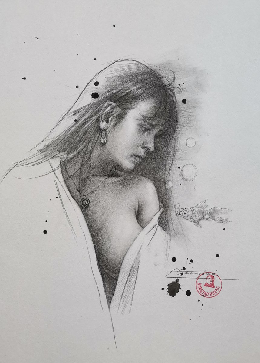 Drawing Portrait of girl #21101 by Hongtao Huang