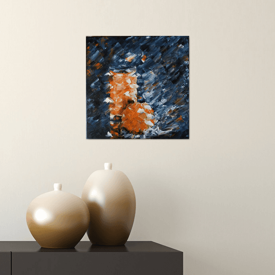 Orange juice, original impressionistic still life oil painting, gift idea, art for home