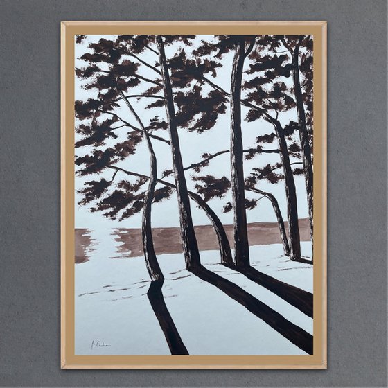 Cap Coz Beach - Burnt Umber ink