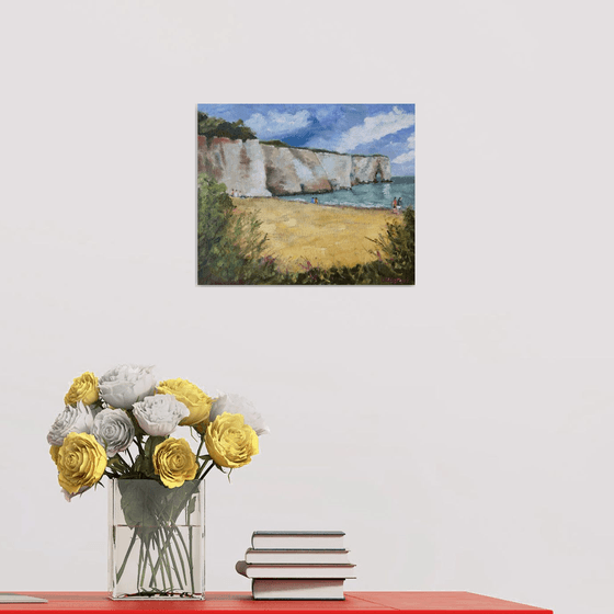 Beach with chalk cliffs