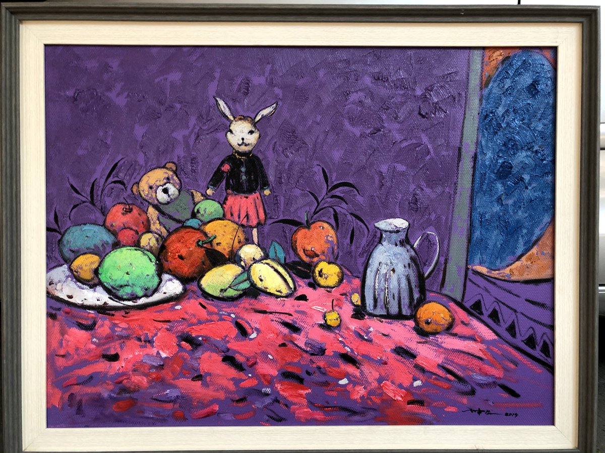 Impressionistic Still Life Oil Painting By Kunlong Wang, 31 X 24", Original Still Life Oil Painting:memory Of Childhood, Artfinder