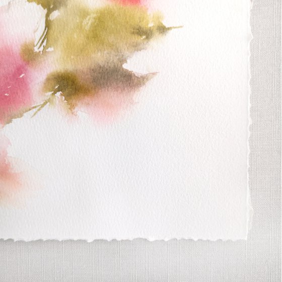 Roses. Red flowers watercolor painting