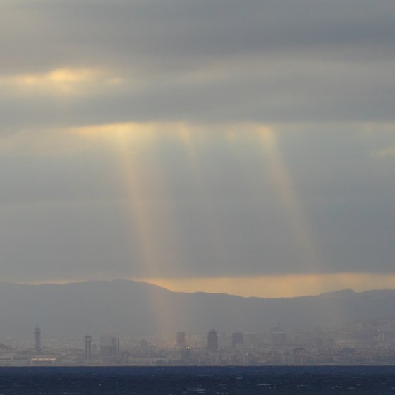 Light show over Barcelona 2