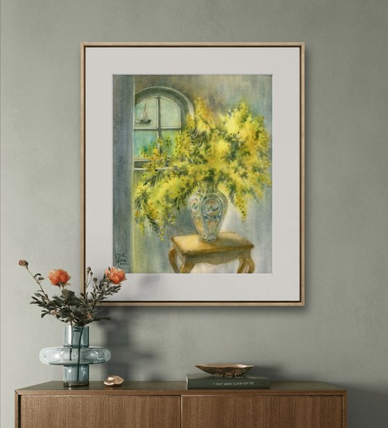 Still life with mimosa