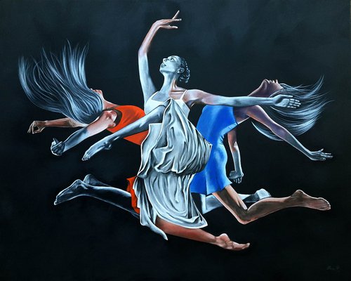 Dance (2021 Acrylic painting) by Burcu Akarcay