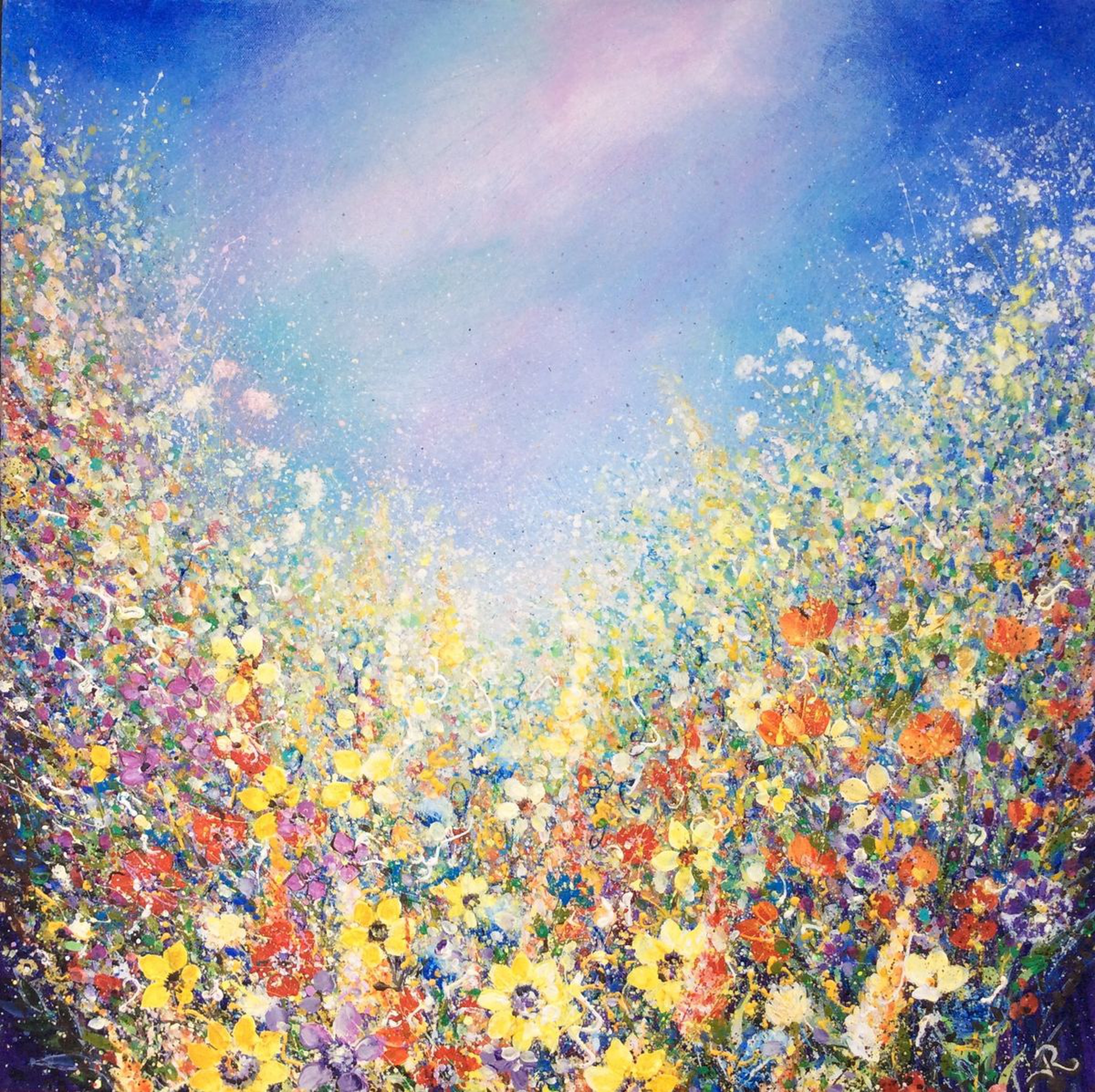 Daisy Chain Acrylic Painting By Jan Rogers Artfinder