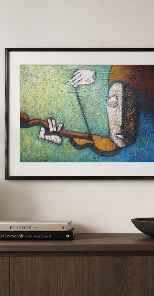 String-less Violin II  (42cm x 30cm x 01cm) by Zhana Viel