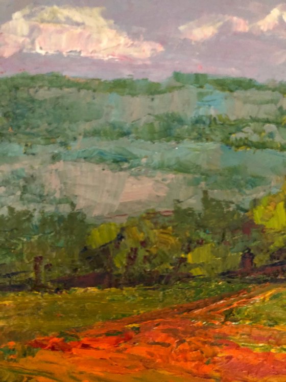 At the foothills landscape oil