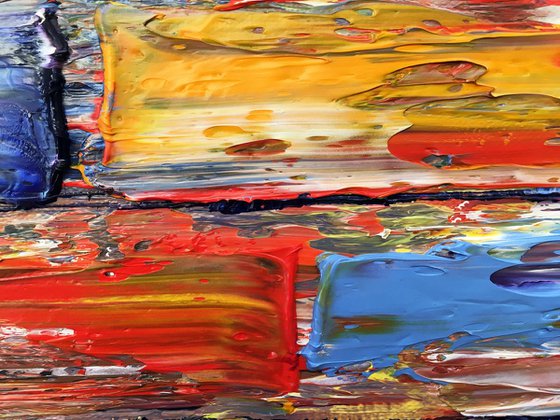 "All Structures Are Unstable" - Original Highly Textured PMS Abstract Oil Painting On Canvas - 36" x 18"