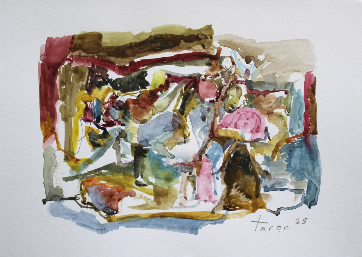 Abstract Watercolour By Taron Khachatryan, 12 X 9", Abstraction, Original Artwork