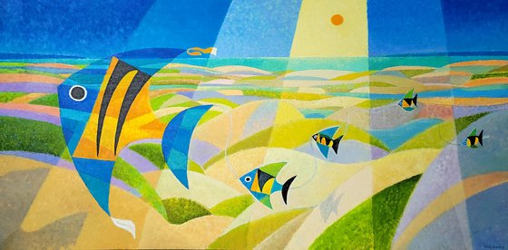 Kite Flying Over Dunes