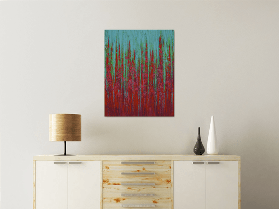 Teal Red - Vibrant Abstract