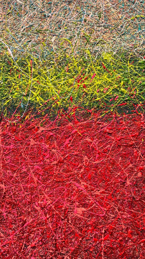 I dream and believe - Red and green abstract