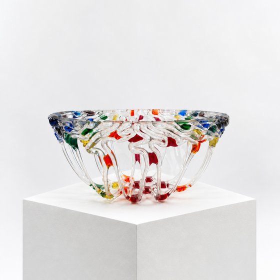 Confetti Fused Glass Bowl