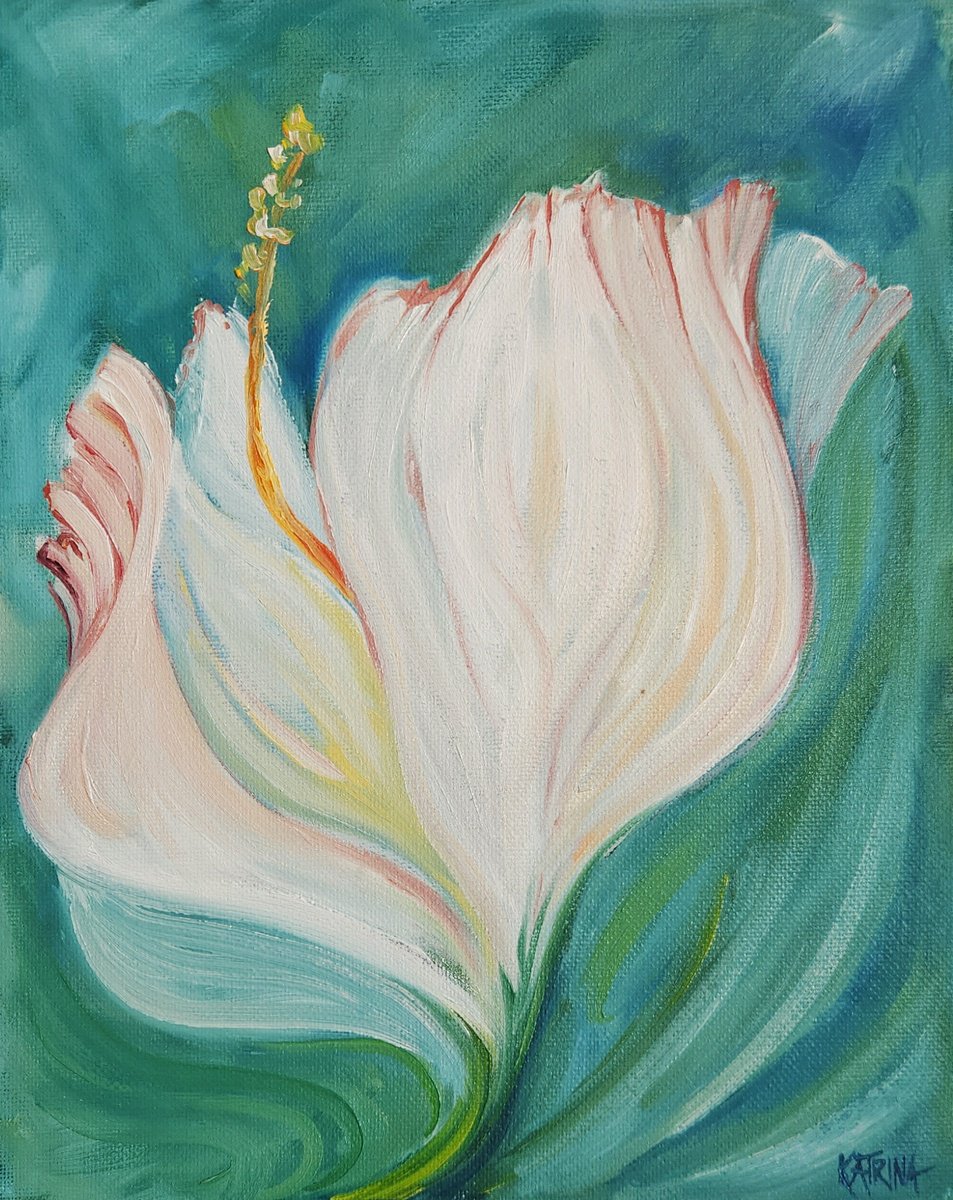 Organic Botanical Oil Painting By Katrina Case, 8 X 10", Moment Of Understanding, Original Artwork