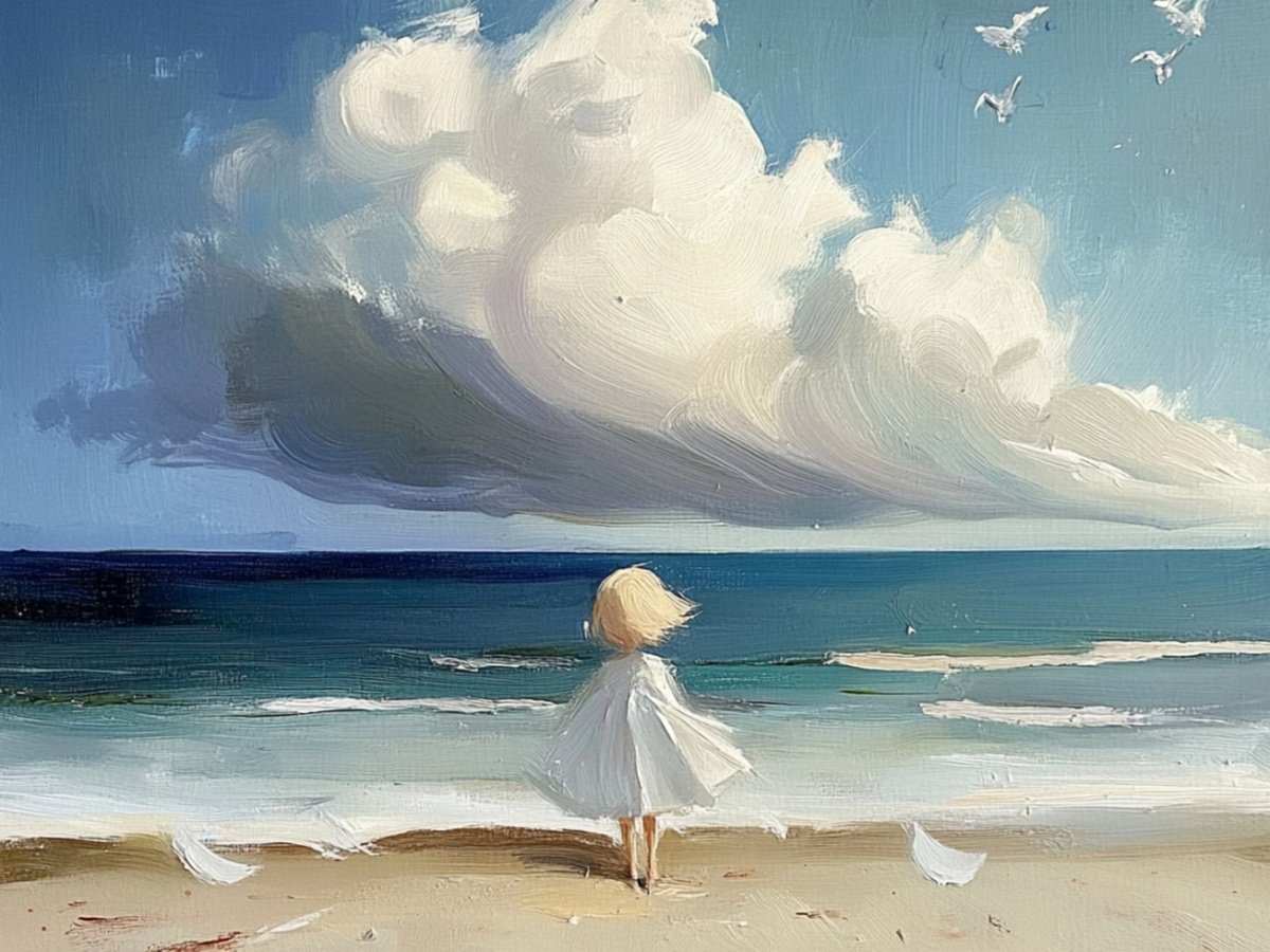 Little Girl On The Beach by Elena Avanesova