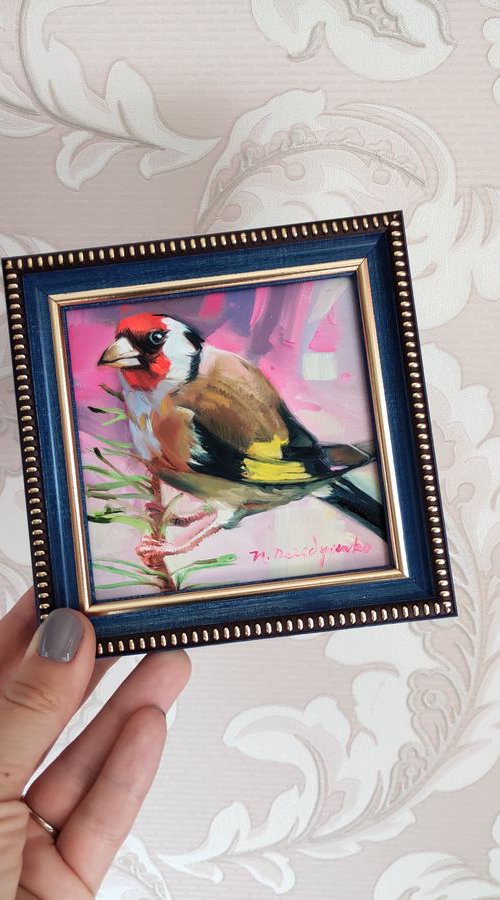 Goldfinch bird by Nataly Derevyanko