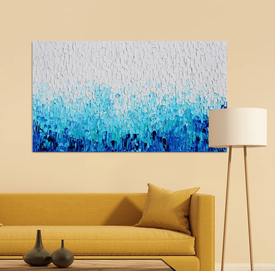 Tranquil XVI - Large Blue Painting