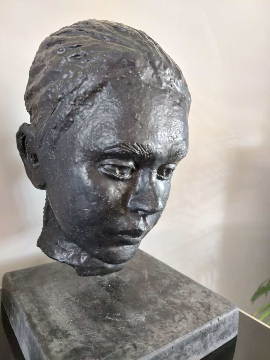 Impressionistic Portrait Clay Sculpture By Els Driesen, 6 X 12, Sylvia, Original Artwork