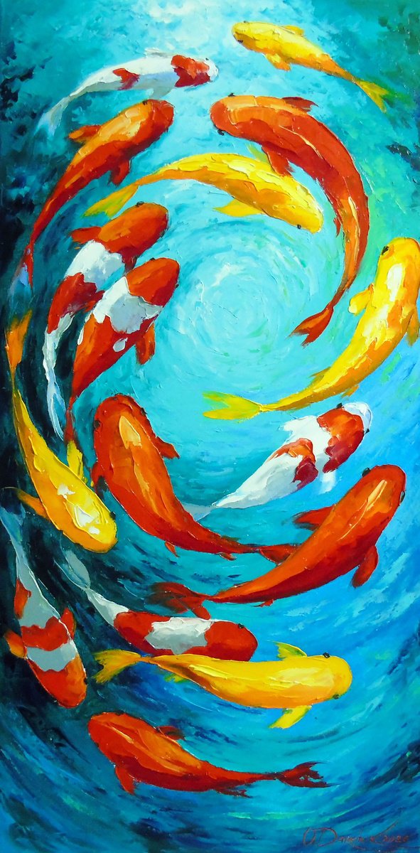 Fish In Harmony By Olha Darchuk, 20 X 39, Artwork For Sale On Artfinder