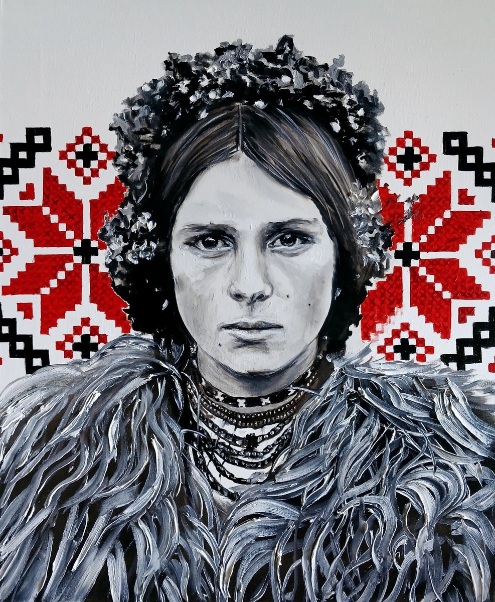 Portrait Oil Painting By Valeriia Radziievska, 20 X 24", Ukrainian Bride, Original Artwork