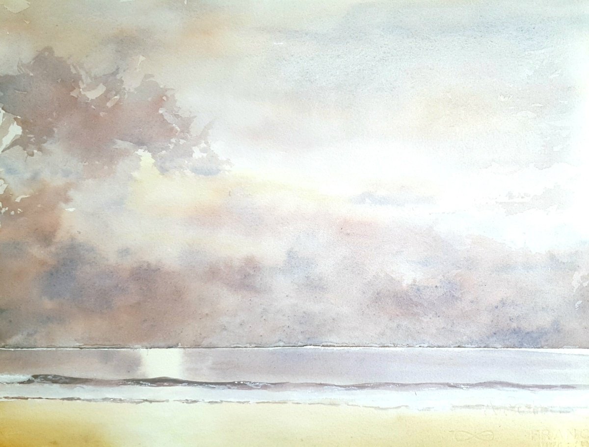 Impressionistic Watercolour , Sunlit Wave By Charles Pierson, 15 X 11, Artwork For Sale On Artfinder