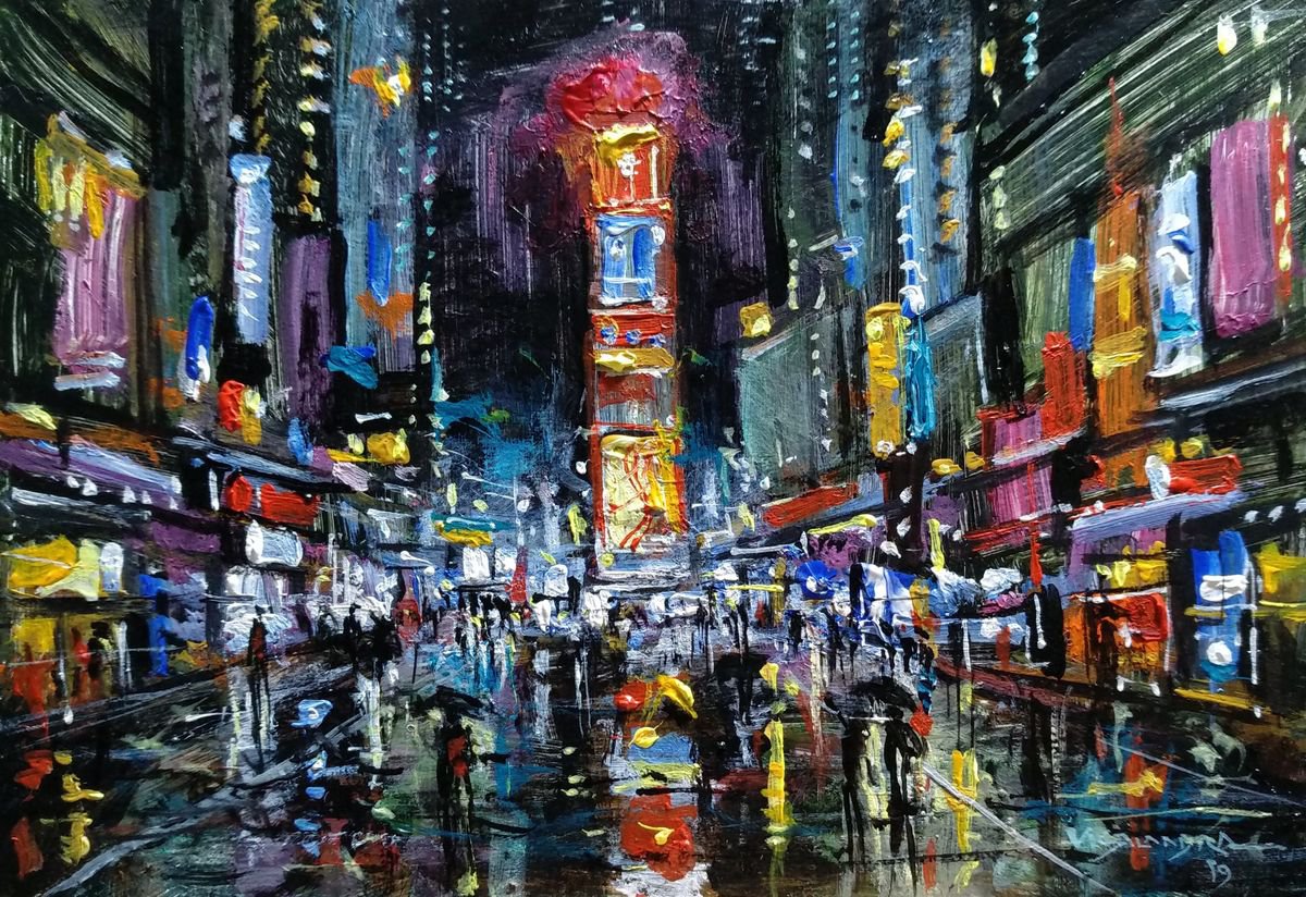 New York City in rain by Vishalandra Dakur