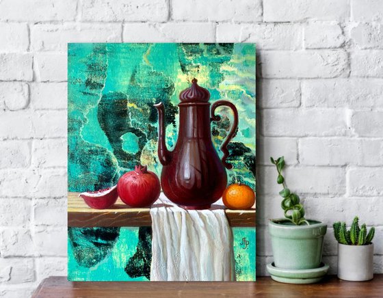 Still life with a copper jug