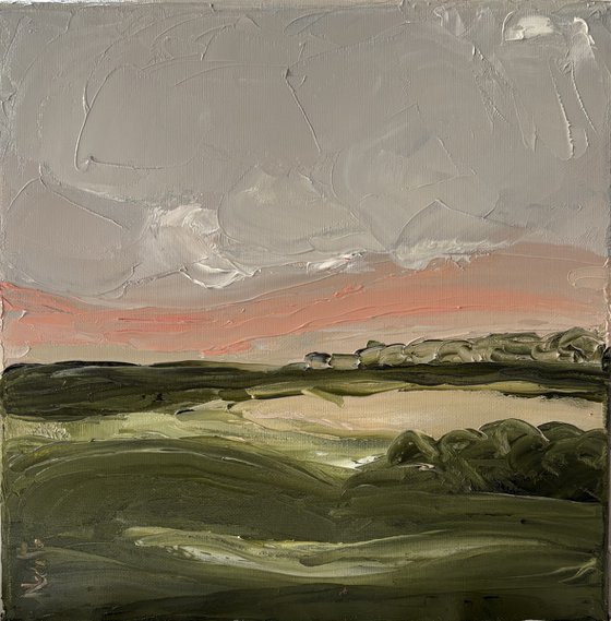 Impasto whispering Fields at Sunrise